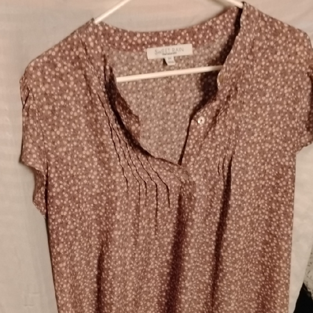 Sweet Rain Brown Floral Blouse